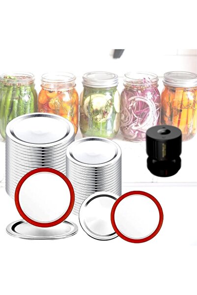 Arabest 48-Piece Vacuum Seal Mason Jar Lids,Wide & Regular Mouth,Electric Vac...