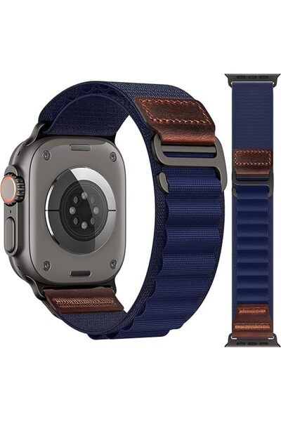 dado Modified Hybrid Leather Nylon Strap Compatible with Apple Watch Ultra 3/...