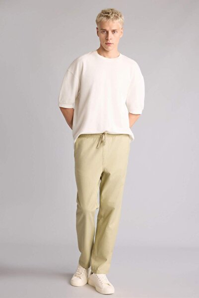DeFacto Baggy Fit Waist-Tie Khaki Trousers H5798Ax26Sm