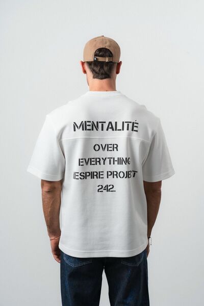 Respire Mentalite Μπλουζάκι Κανονικής Εφαρμογής Εκρού