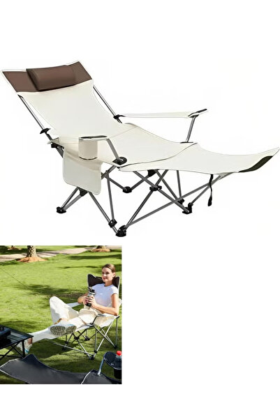 HI-FINE Camping Chair with Foot Rest Headrest & Cup Holders & Storage Bag Por...