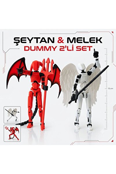 MD Design 2'li Melek ve Şeytan Dummy Figür Seti 13 cm | Hareketli Eklemli 3D ...