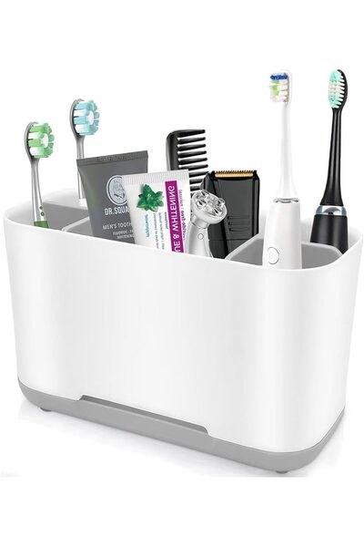 Arabest 5 Slots Toothbrush and Toothpaste Holder Drainage, ABS+PP+PTR, Bathro...
