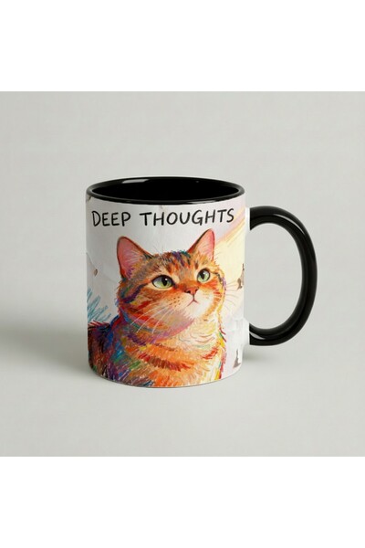 Petgifts Cana Cadou Personalizat Amuzanta Cu Mesaj Deep Thoughts - Ceramica 3...