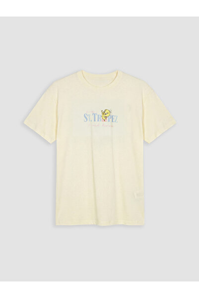 LC Waikiki Rmz Gi̇yi̇m Farkiyla Tweety Printed 100% Cotton Women's T-Shirt