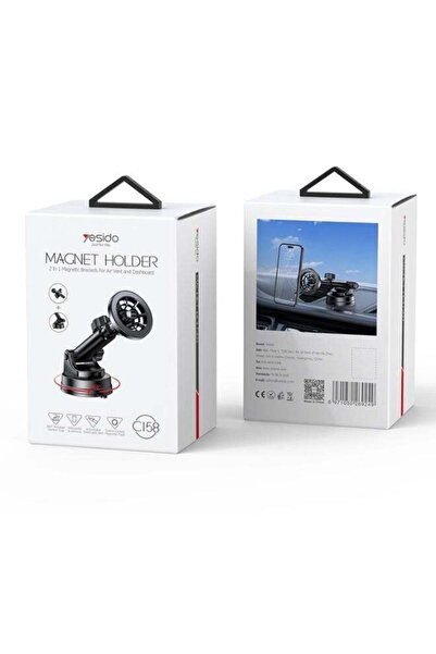 Yesido C158 2-in-1 Magnetic Car Phone Holder with Rotatable Ring Stand, Strong Magnetic Grip