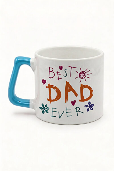 DeseneBak Babaya Özel Best Dad Ever Yazılı Kupa Bardak - Komik Tasarım Baskıl...