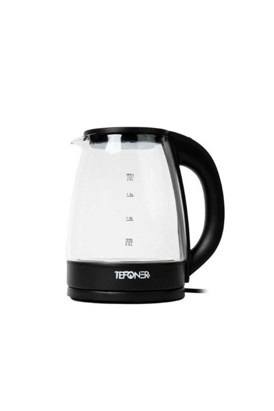 TEFONER Transparent Electric Kettle – 2L Capacity – 360° Rotating Base – Mode...