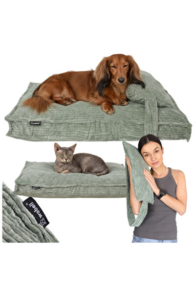 Mardil Pat pentru câini și pisici din catifea reiată 60x80 cm Verde deschis, ...