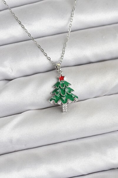OGHAMAY 316L Steel Chain Silver Color Pine Tree Model Christmas Themed Women'...