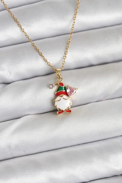 OGHAMAY 316L Steel Chain Gold Color Christmas Theme Women's Necklace