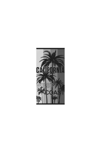 OEM Prosop de bumbac gri-negru  "California West Coast " cu palmieri pentru p...