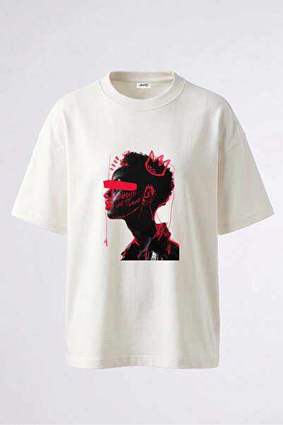 Anetos Basquiat majica sa dizajnom krune na leđima, od pamuka, bela, oversize