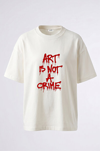 Anetos Graffiti Art Design Back Printed Cotton White Oversize T-Shirt
