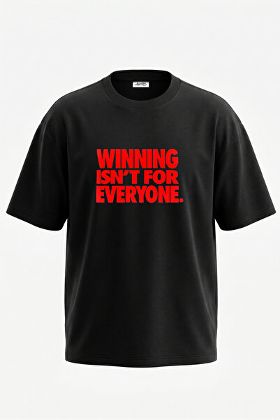 Anetos Tricou oversize negru din bumbac, cu imprimeu la spate, cu design excl...