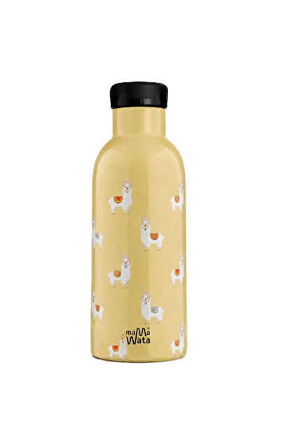 Mamawata Lama Pipetli Çocuk Termos Matara 470 ml Paslanmaz Çelik Sızdırmaz Ya...