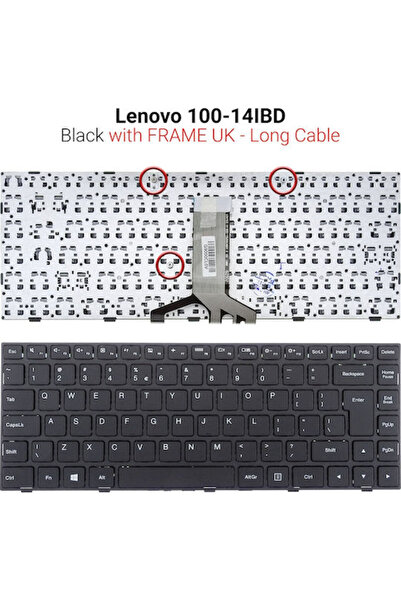 OEM Πληκτρολόγιο φορητού υπολογιστή για 100-14 100-14IBD με πλαίσιο και αγγλι...