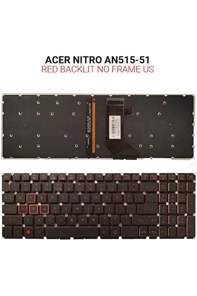 ACER Πληκτρολόγιο φορητού υπολογιστή για Nitro AN515-51 με οπίσθιο φωτισμό κα...