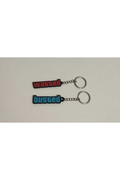 3D Layshop Set of 2 Wasted and Busted Gamer Keychains - 3D Nostalgic Gamer Couple and Kanka Bag Ornament