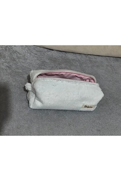 DALYANO White Fluffy Pen Holder and Makeup Bag