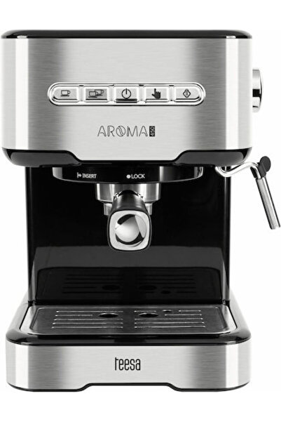 Teesa Αρόμα 450 Αυτόματη Μηχανή Εσπρέσο 850W Πίεση 15bar Ασημί
