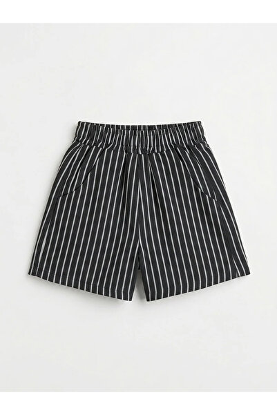 Pufiko Kids Striped 100% Cotton Woven Unisex Shorts