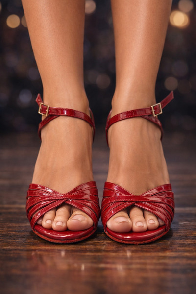 bitangosu Carmen Red 7-Strap Tango, Salsa, Bacata, Dance and Ballroom Shoes 1...