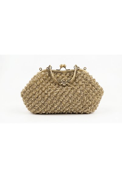JADDA Handmade Evening Dress Classic Mesh Hand Shoulder Bag Stylish Metallic Rope Metal Burs Sparkling Night
