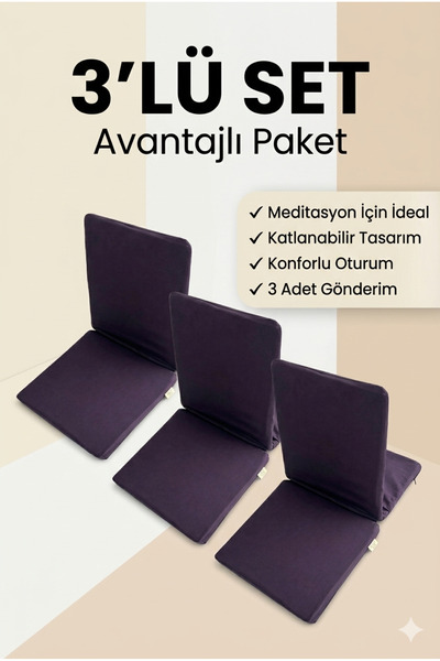 SUNYOGA Meditasyon Sandalyesi – Sırt Destekli Yer Minderi, Pamuklu Kumaş