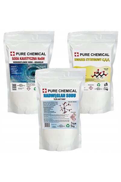 CHOSA Set Produse Curatare, Pure Chemical, 3Kg, Bicarbonat, Soda, Acid Citric...