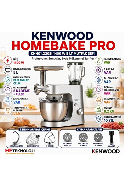 Kenwood Homebake Pro Cam Blender Kıyma Makinesi 1400W 5 Lt Mutfak Şefi Stand ...