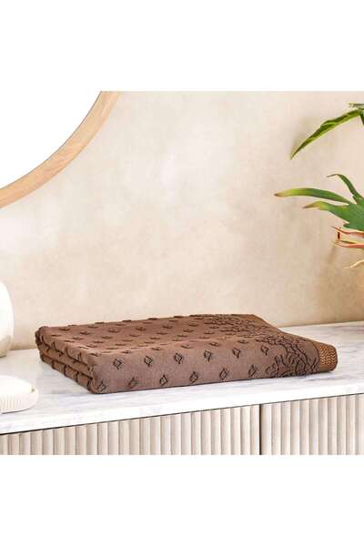 PAN HOME منشفة حمام ماغنوليا 90×150 سم - بني