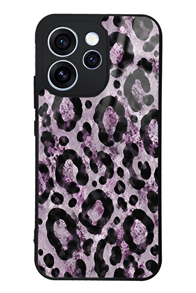 Spoyi Oppo Reno 15 Pro Soft Lilac Leopar Tasarımlı Glossy Telefon Kılıfı