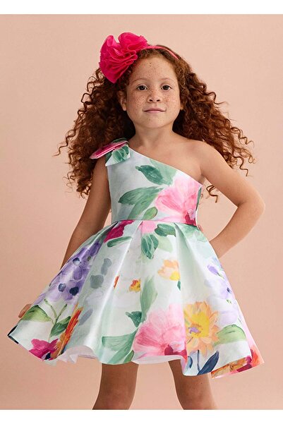 Abel & Lula Mayoral Abel Lula Girl's Floral Taffeta Evening Dress Green