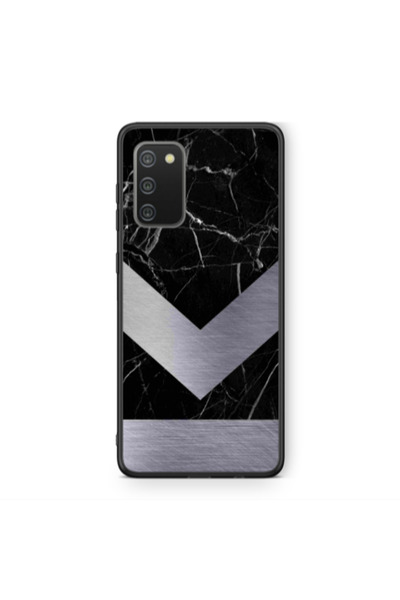 Other Samsung A02s Marble Arrow Down Black Glossy Θήκη