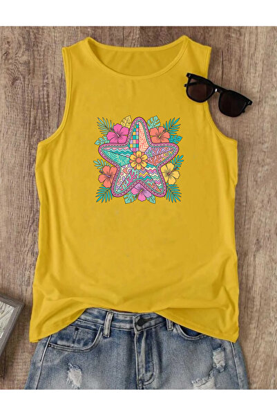 SUNFREE TROPICAL STARFISH Ženska majica bez rukava sa printom i okruglim izrezom