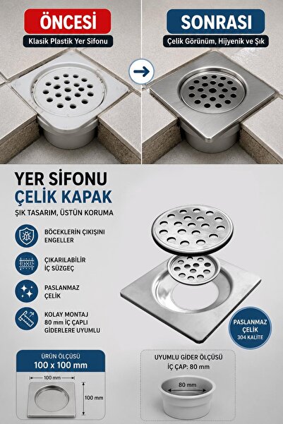 Binbirreyon Čelični poklopac za podni odvod, poklopac za zaštitu od insekata ...