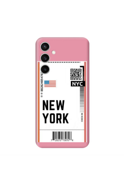 Other Samsung S23FE New York NYC Pink Colored Silicone TPU Θήκη
