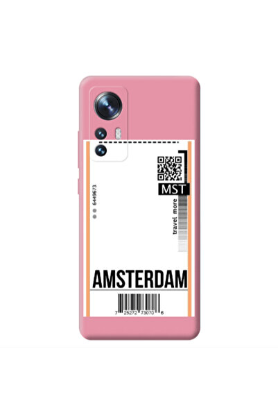 Other Xiaomi Mi 12 Amsterdam Travel More Pink Colored Silicone TPU Θήκη