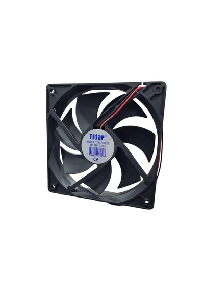 CTR Ticaret Tidar 120x120x25 mm 12V DC Kare Soğutma Fanı 0.31A - 12 cm Plasti...
