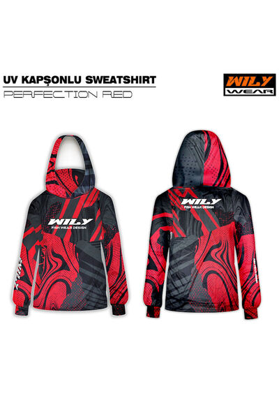 Wily Wear UV Kapşonlu Sweatshirt Perfection Red XXL