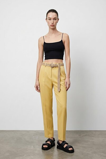 Quzu Women's Canvas Trousers 70840 Yellow