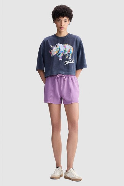 ecko unltd. Ecko Red Ana Loose Fit Crew Neck Printed 100% Cotton Women's Gray Tshirt