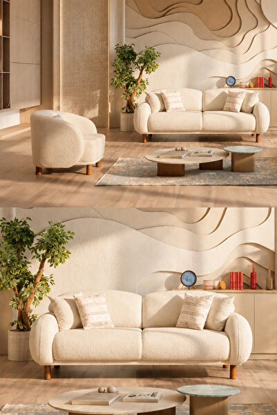 İYENA HOME LİVİNG Beyrut 3+3+1 Koltuk Takımı Bohem Sırt Mekanizmalı Modern