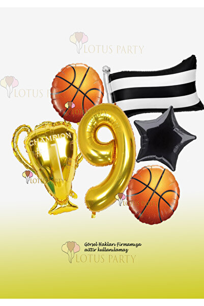 LOTUS PARTY Basketball Themed Fan Party Set - Basketball Balloon - Trophy Bal...