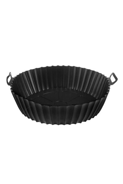 SHOPIENS Forma Ø23x7cm de Copt din Silicon Negru pentru Air Fryer Shopiens®