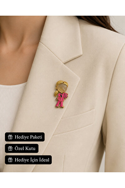 HER ŞEY NOTA www.herseynota.com Pembe Formalı Hemşire Kadın Broşu – Sağlık Ça...
