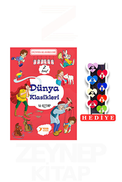Yuva Yayınları 2.Sınıf Dünya Klasikleri 10 Kitap Set (8'li Kalp Ayraç Hediye)