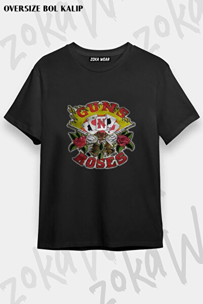 ZOKAWEAR Unisex Loose Fit Guns N Roses V14 Printed T-Shirt