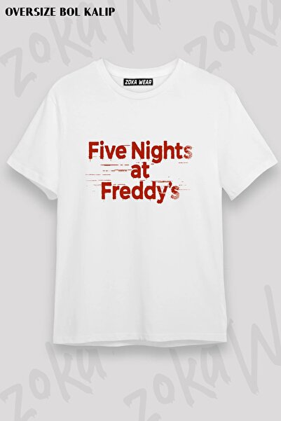 ZOKAWEAR Unisex Loose Fit Fnaf Five Nights V7 Printed T-Shirt